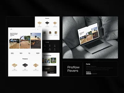 Proflow Pavers — Sustainable Infrastructure Website UI b2b branding brand identity branding creative direction digital design industrial branding infrastructure design ui design web ui website design