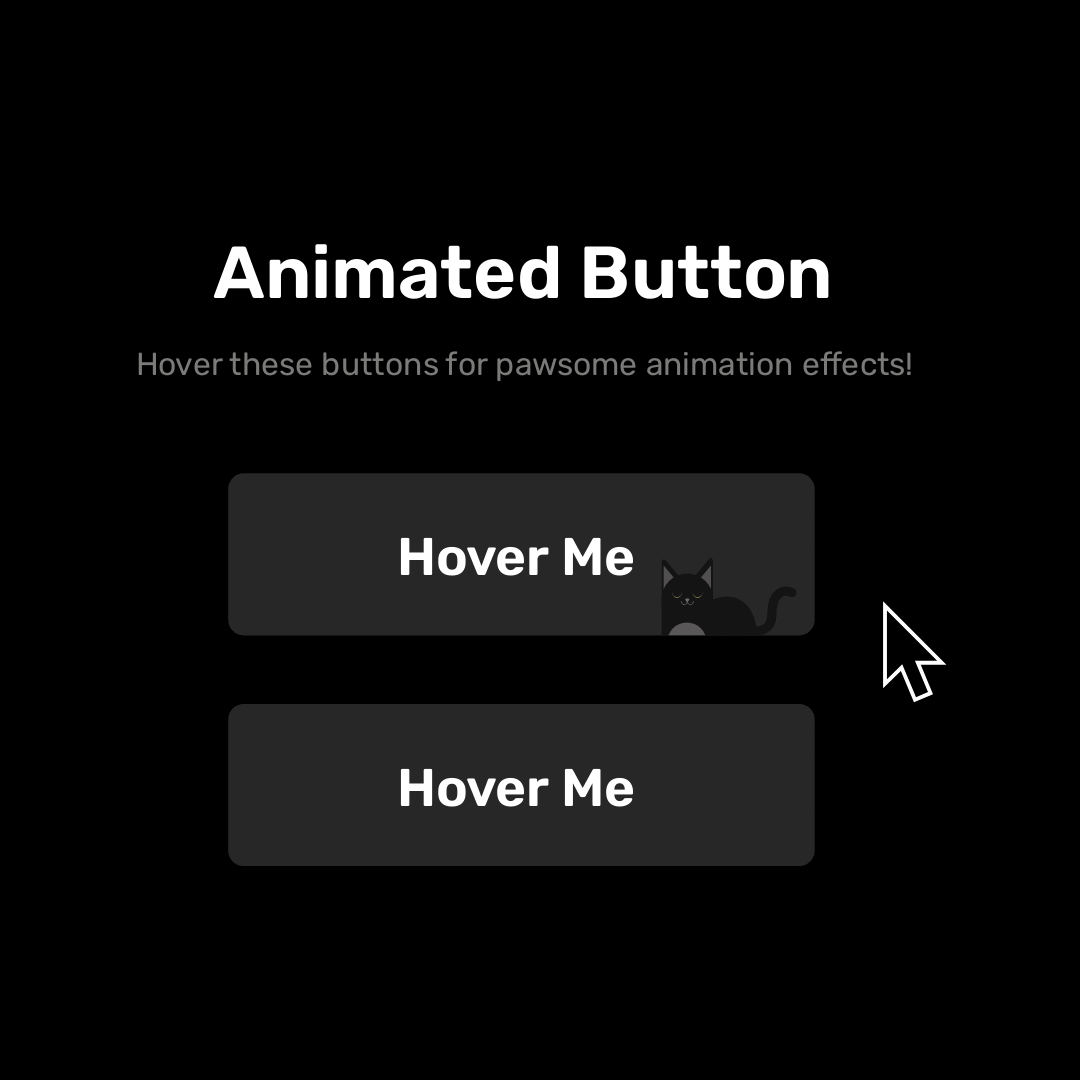 Animated Button - Hover Effect 2023 animation button cat cats character cute design fun graphic design hover effect illustration madewithsvgator motion motion graphics mouse pow svganimation ui vector
