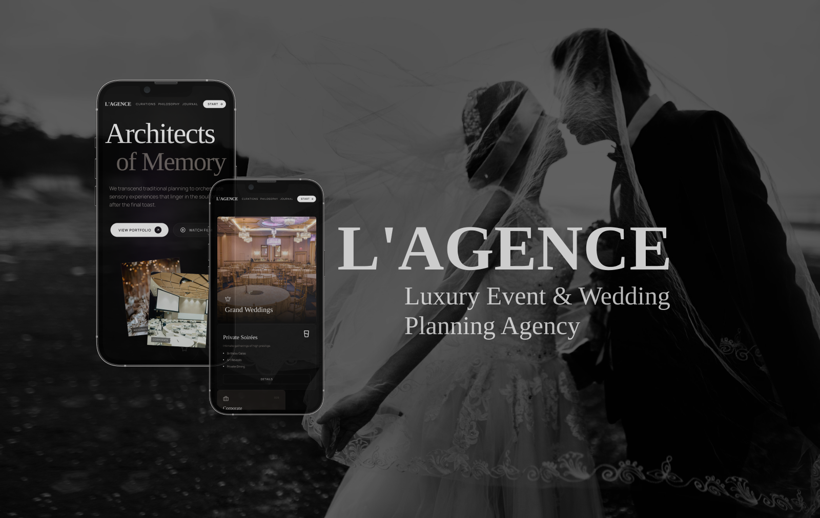 WEBSITE | Luxury Event | L'AGENCE branding custom events illustration ui ui design uiux user interface website wedding