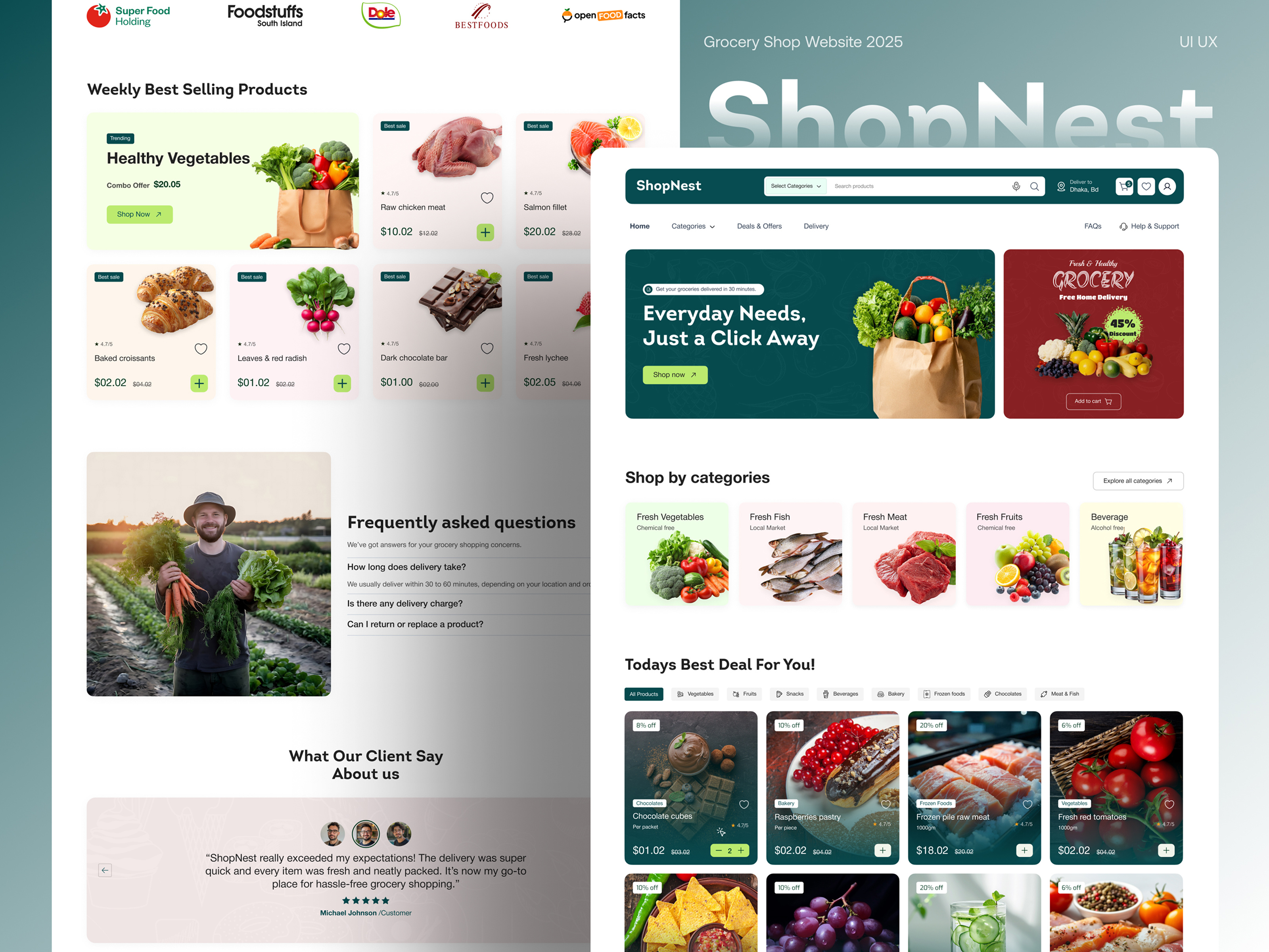 Grocery Shopping Website | UI UX delivery e commerce food website foodtech grocery grocery app grocery shopping landing page market shop shopping supershop ui design ui ux web design website