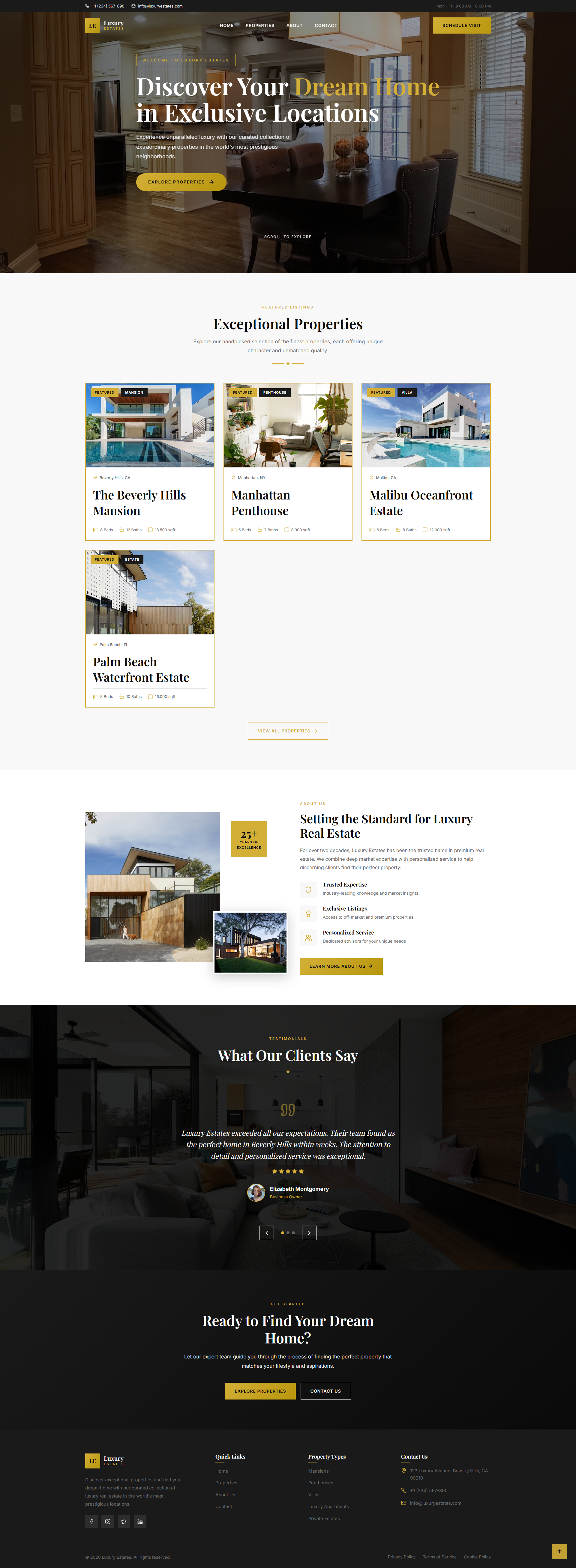 Premium Real Estate Website — React.js luxury real estate website luxury webdesign real estate real estate premium webdesign website