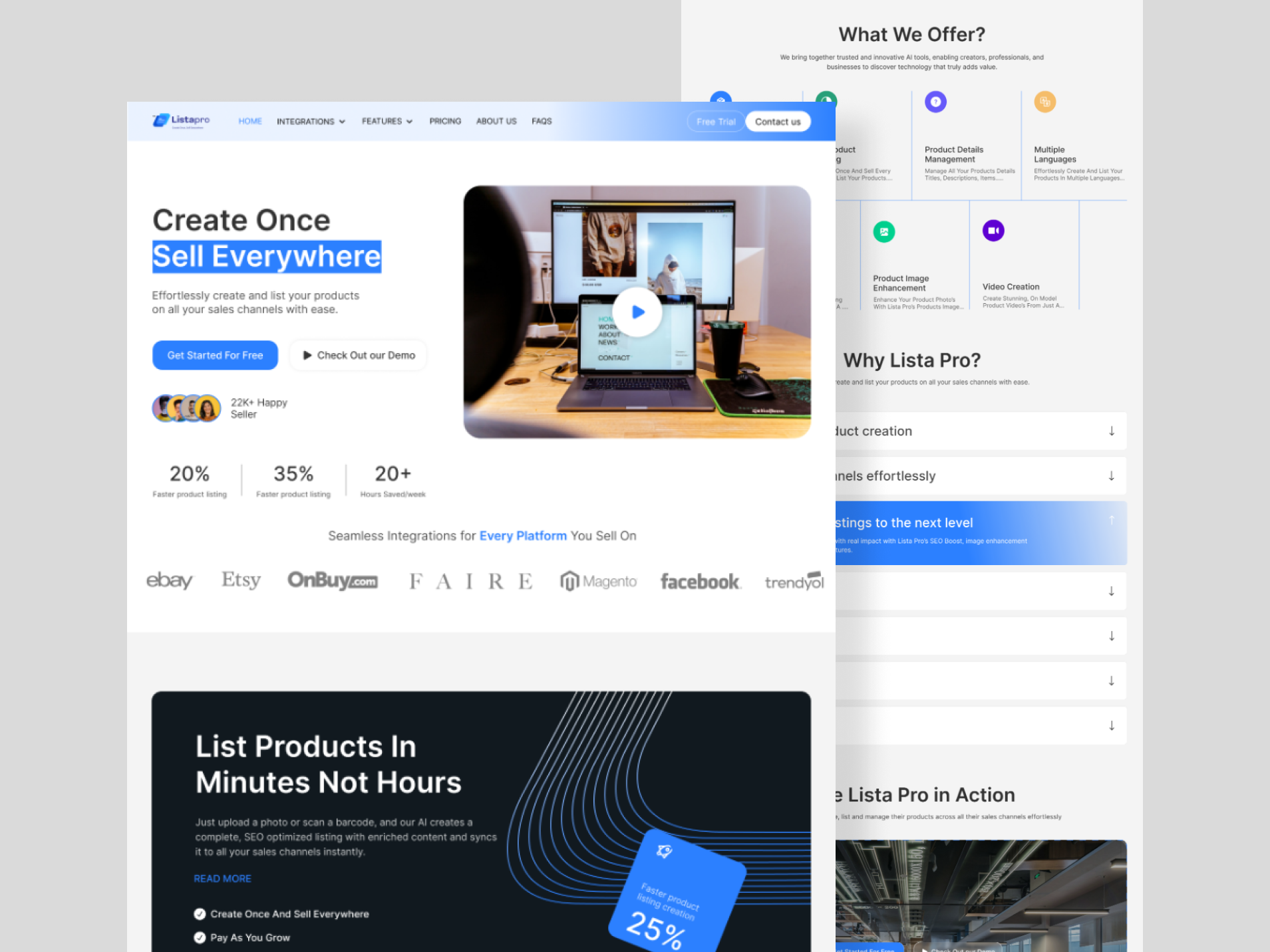 Example of Minimal Landing Page Design Saas Design