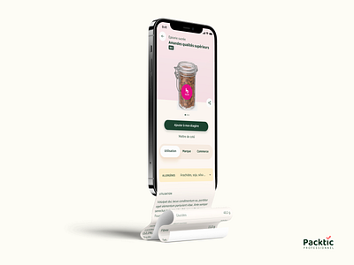 Packtic app food foodtech green greentech pink product product page ui yellow