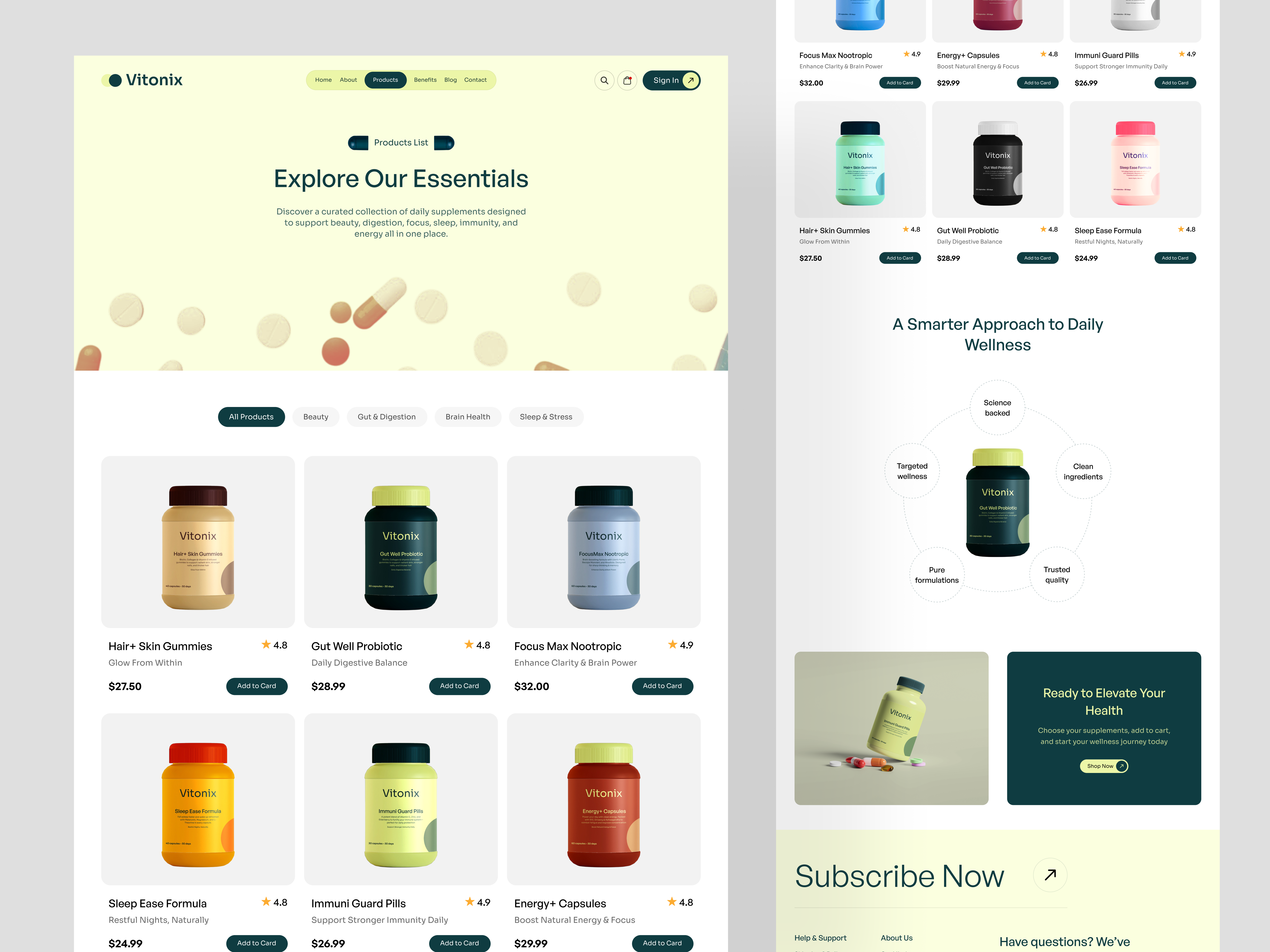 Example of Supplement & Healthcare Website Design