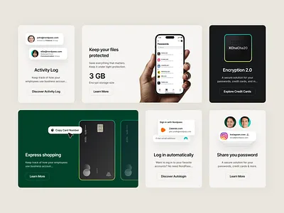 NordPass | Product Features brand design brandbook branding design design exploration graphic design illustration logo product design tech products user experience user interface visual identity visual system widget design