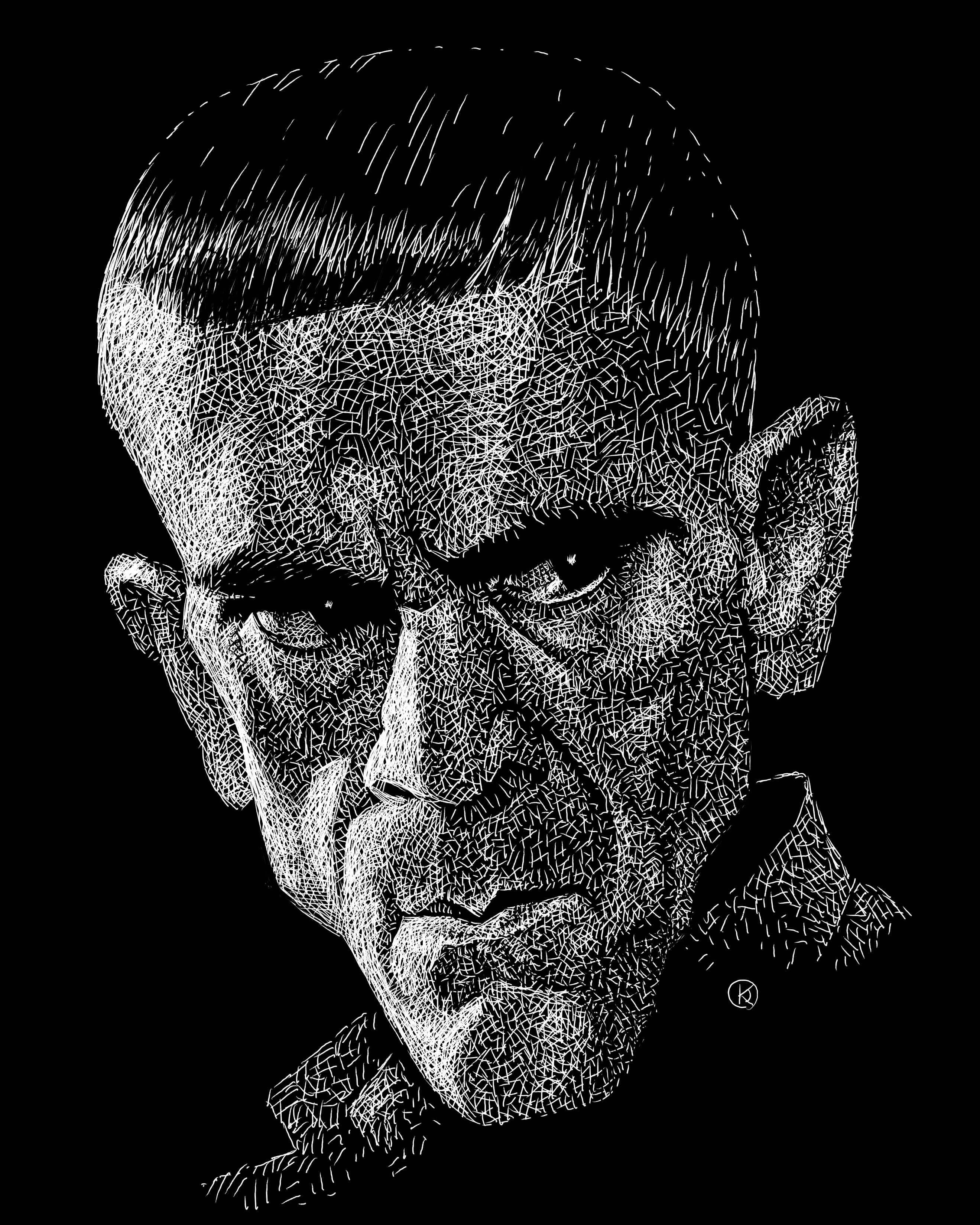#01 - Boris Karloff. Caricature Resolution 2026 black and white boris karloff caricature caricatureresolution illustration portrait scratchboard