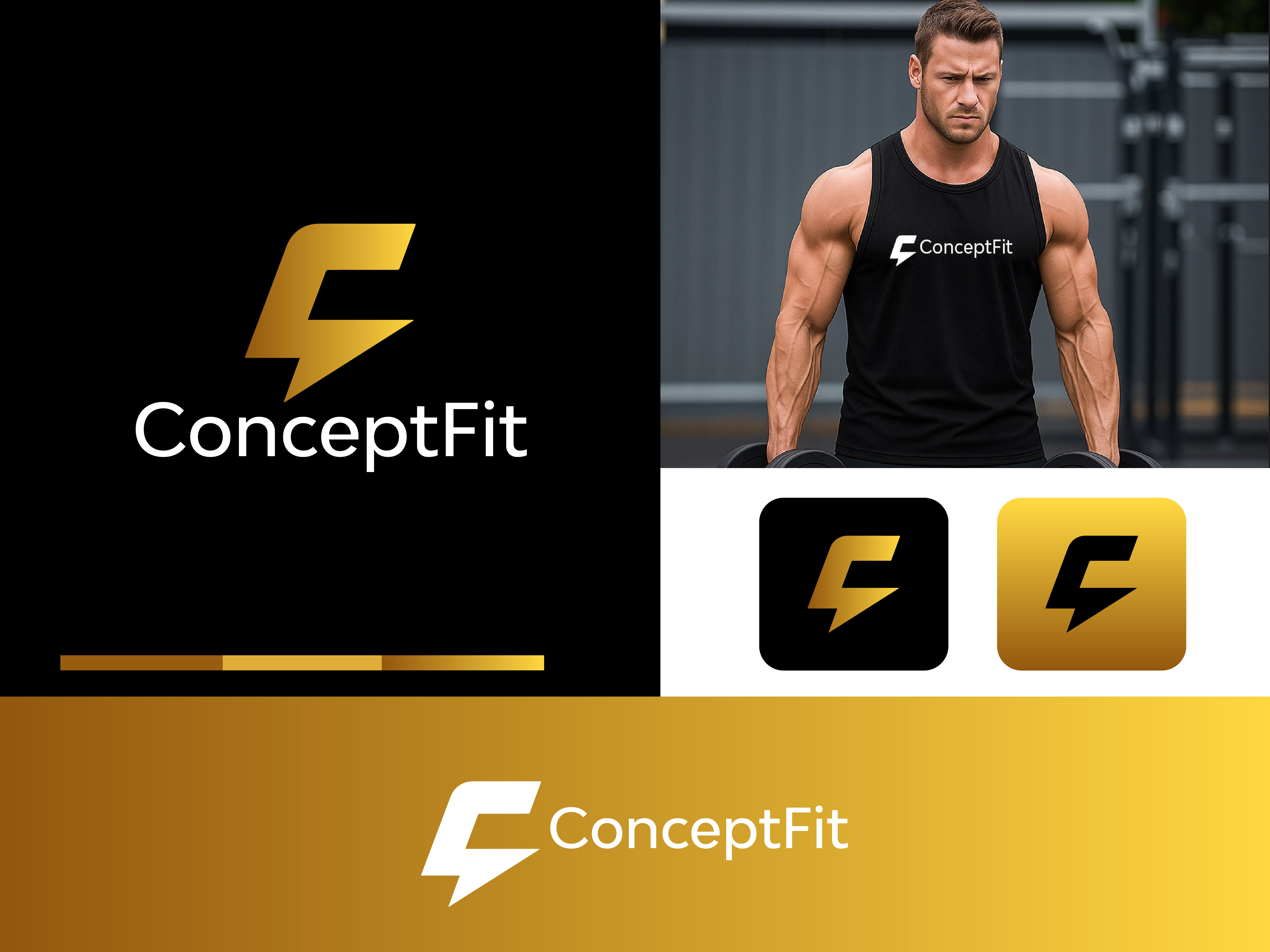 ConceptFit – Modern Fitness & Gym Logo Design branding graphic design logo ui