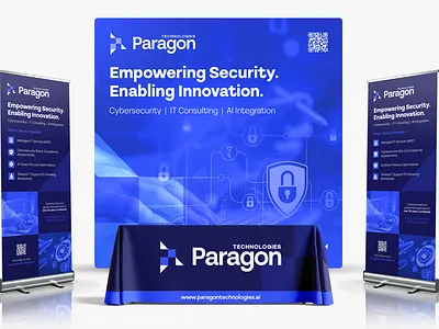 Exhibition Design for AI Cybersecurity Startup backdrop banner banner design exhibit exhibition expo design graphic design roll up banner