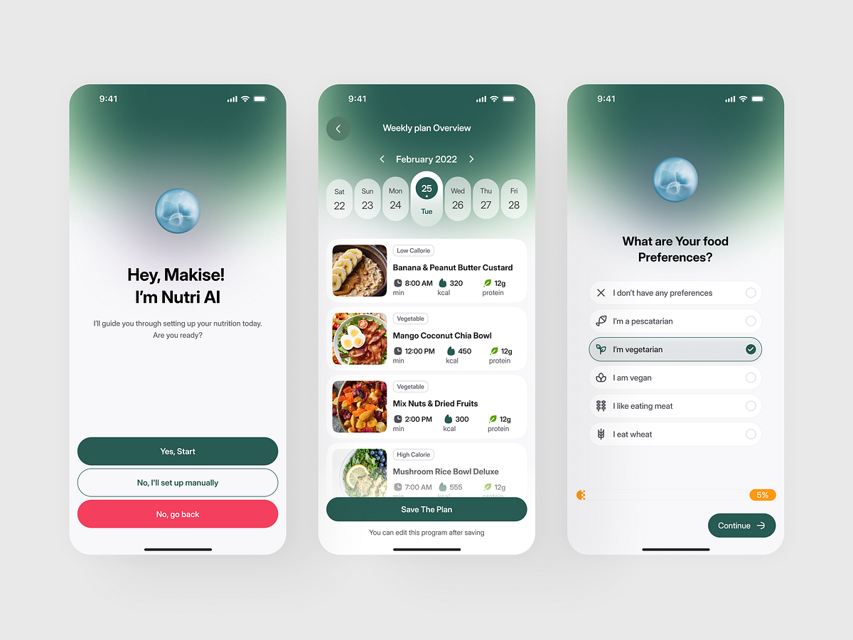 AI Nutrition & Meal Planning App | Personalized Food Planner UI Image 2