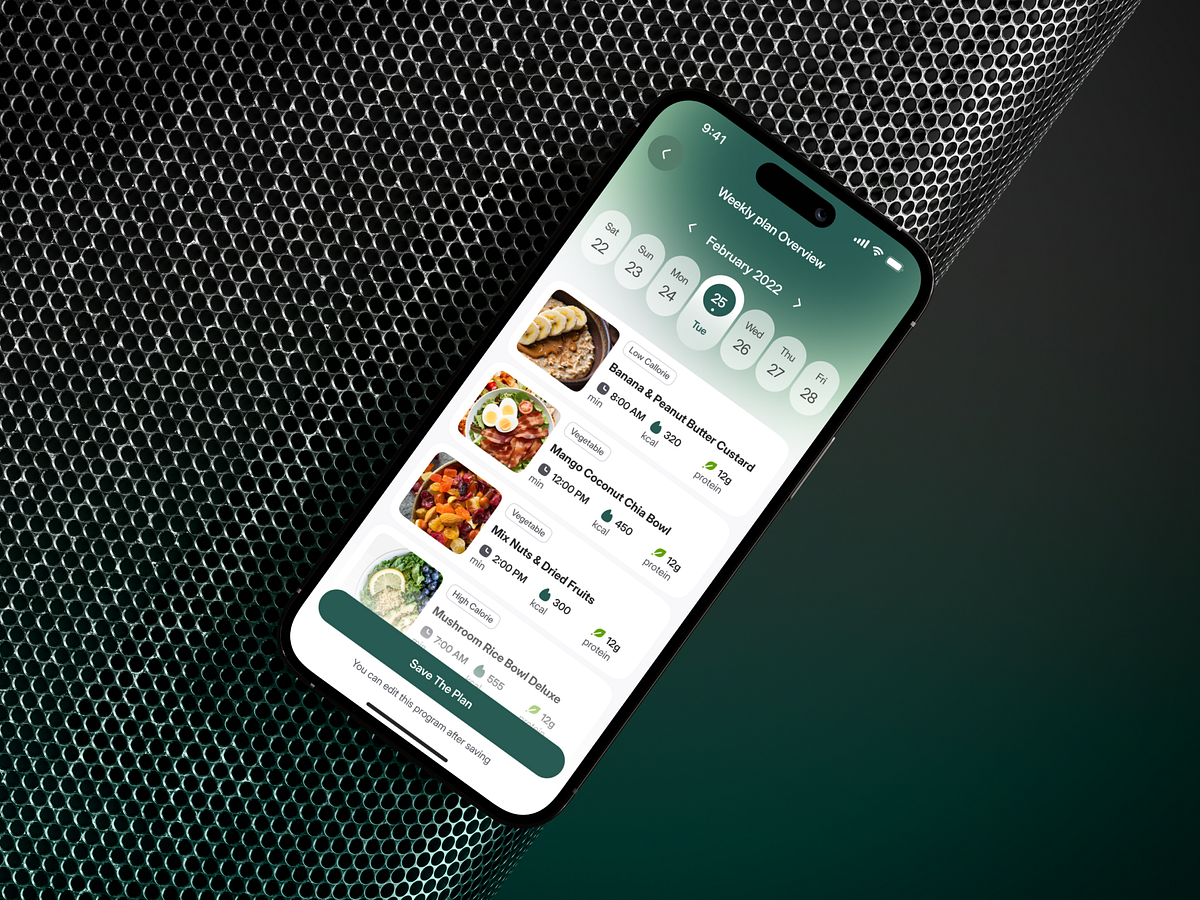 AI Nutrition & Meal Planning App | Personalized Food Planner UI