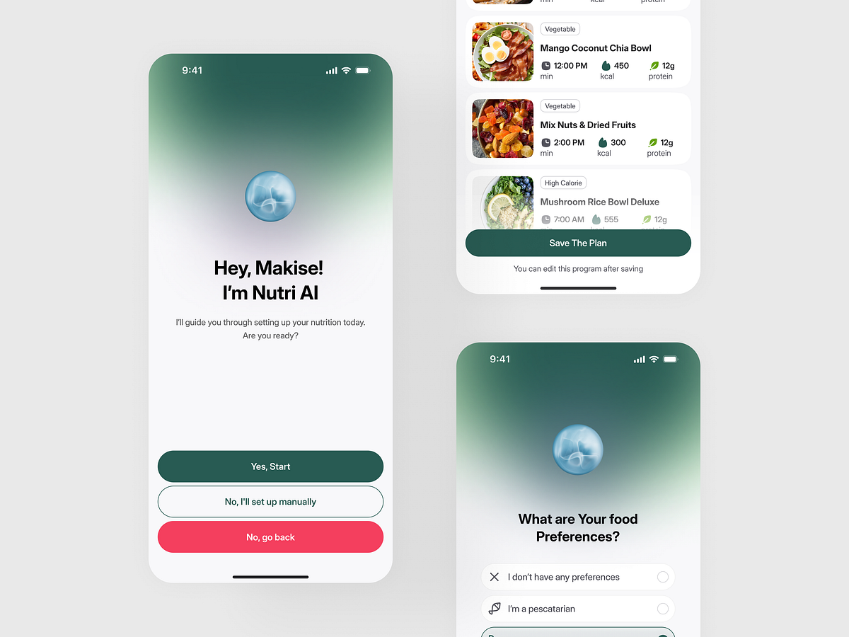 AI Nutrition & Meal Planning App | Personalized Food Planner UI Image 3