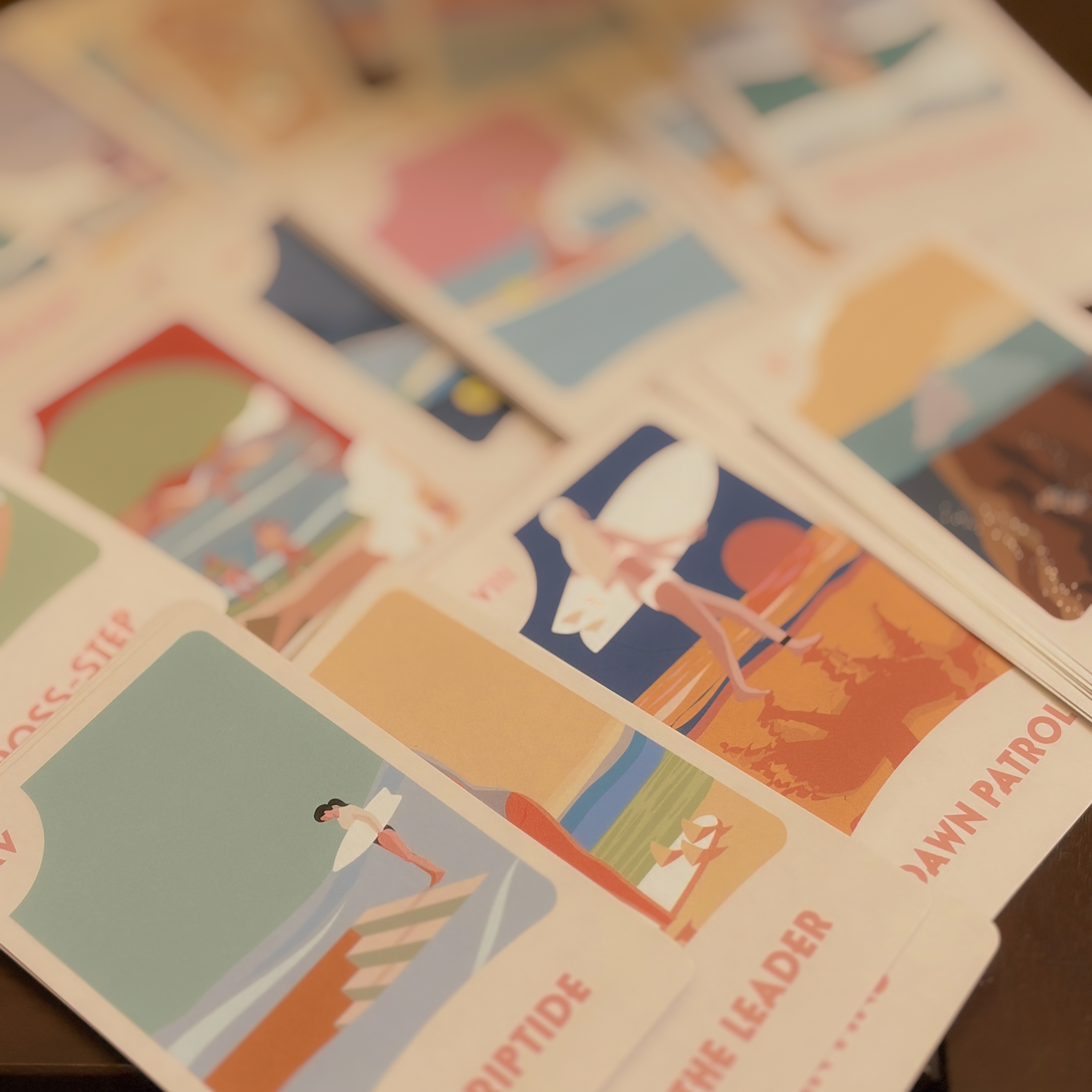 Tarot Card Illustration Project illustration minimal illustration pastel tone soft surfing tarot card tropical warm