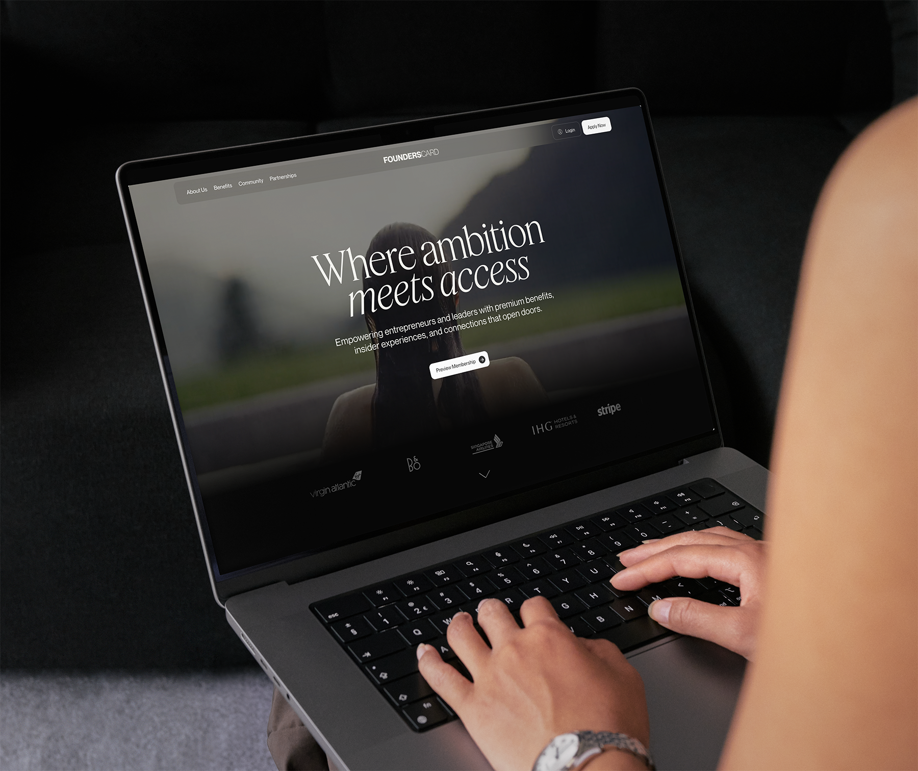 FoundersCard Website benefits branding community design founders founderscard interactive interface startup ui website