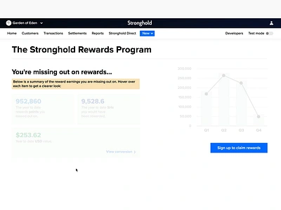 Stronghold® Merchant Dashboard - Rewards Program blockchain cannabis crypto design fintech hemp interactive design marijuana prototype ui webflow