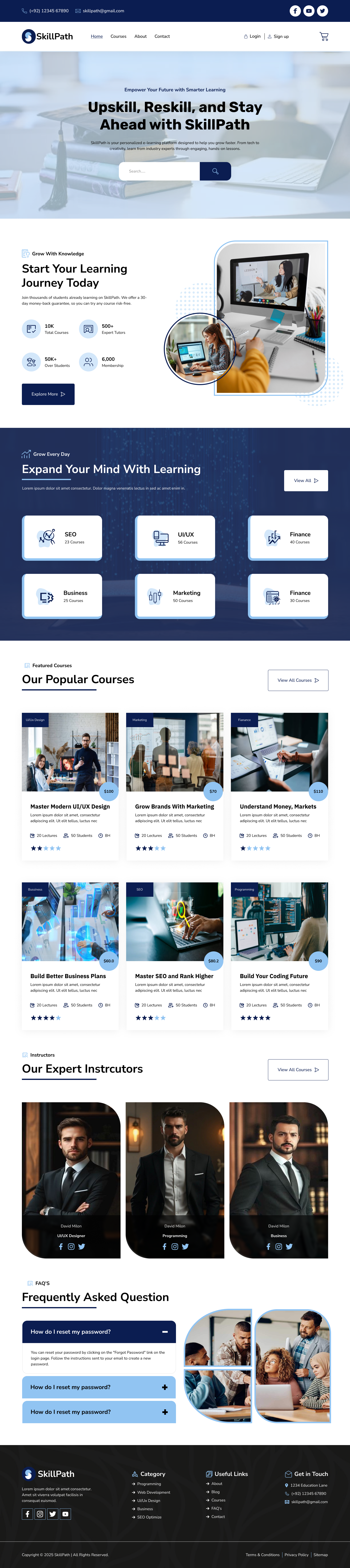 Seamless eLearning UIUX Design design digitallearning education elearning figma figmadesign landing page onlinelearning typography ui user experience user interface
