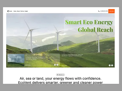Renewable Energy Landing Page Design branding eco ecofriendly green landingpage sustainability ui webdesign