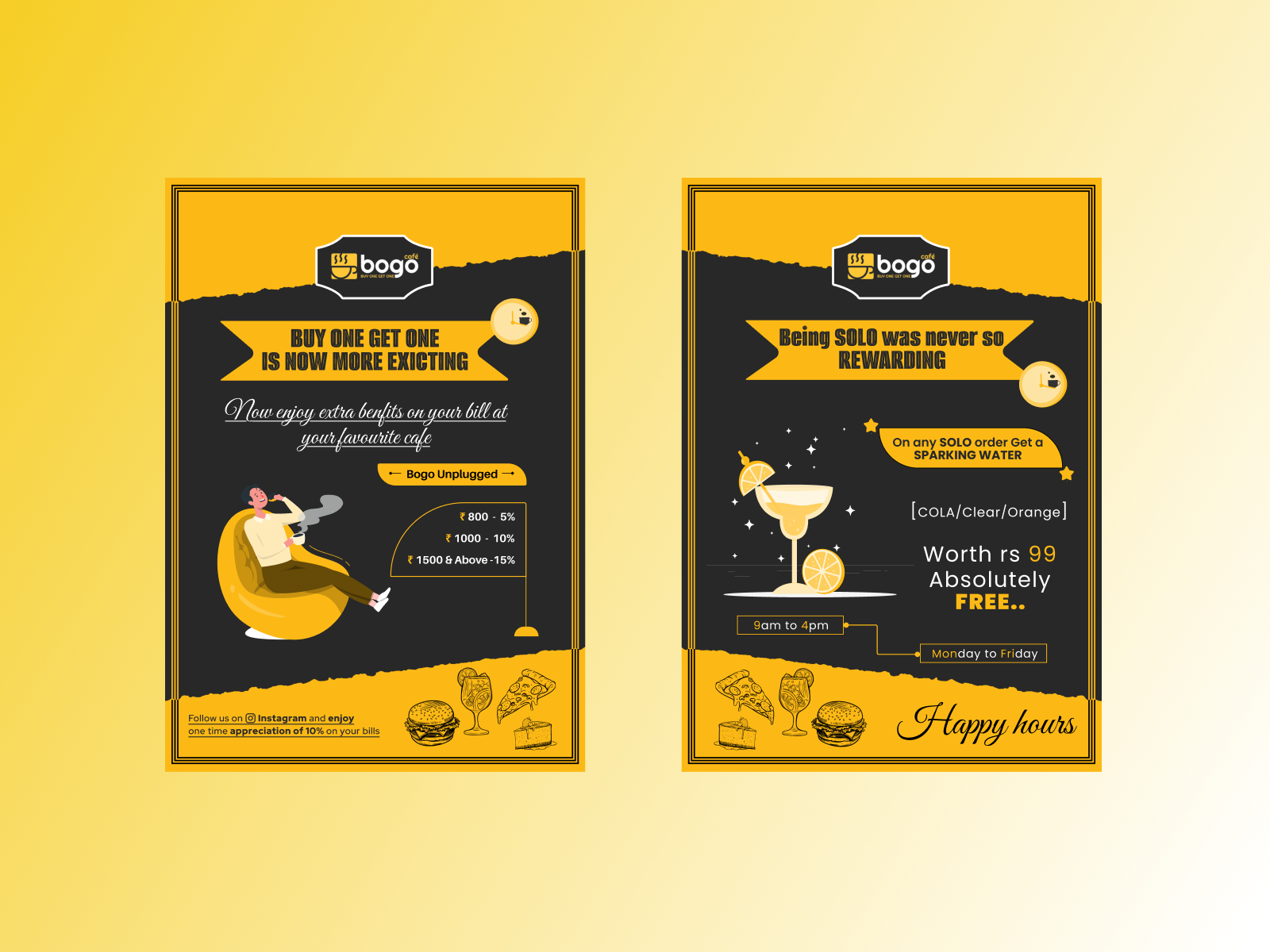 ☕ BOGO Café Offer Poster Design brand design cafe branding dribbble graphic design illustration marketing design poster design typography uiux visual design