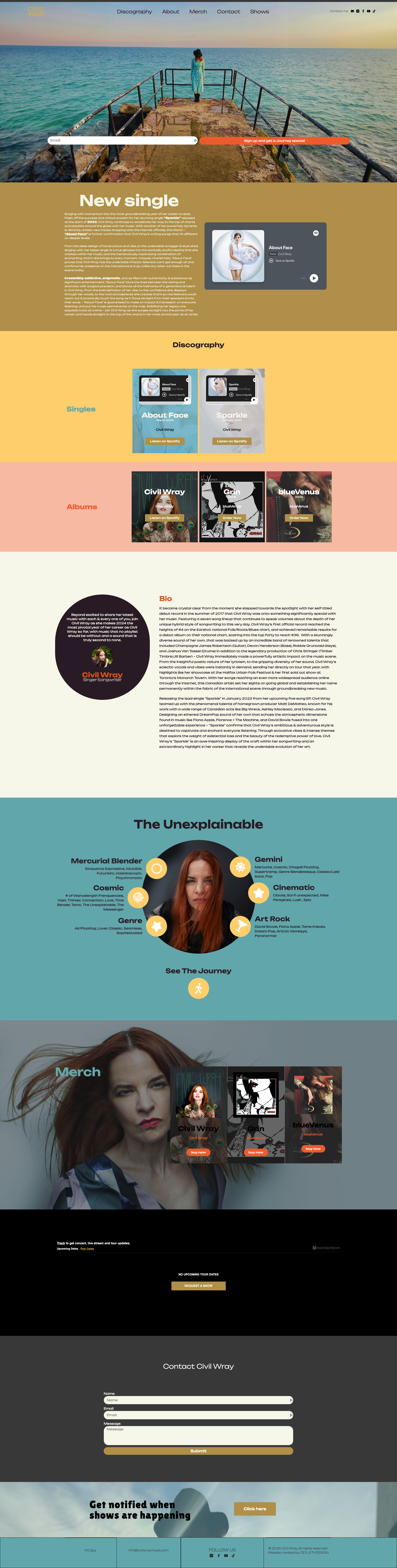 Website Design and Launch - Civil Wray Music art design graphic design ui ux web design website