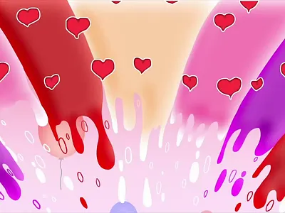 Valentines Typography 03 after effects template animation connection couple cute greeting card hand drawn hands heart illustration love motion graphics pink purple relationship romance social media sweet typography valentines day