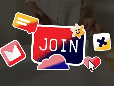 Social Media Constructor 05 animation button call to action colorful community engagement grainy texture icons interaction join motion graphics outro overlay social media stickers stippled subscribe trendy vlog youtube