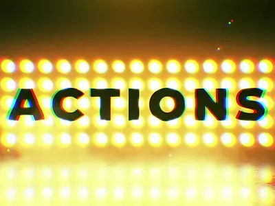 Action Titles Logo after effects template atmosphere bold broadcast cinematic dramatic event fog gold light up logo reveal marquee motion graphics opener showtime stadium lights theatrical titles tungsten typography