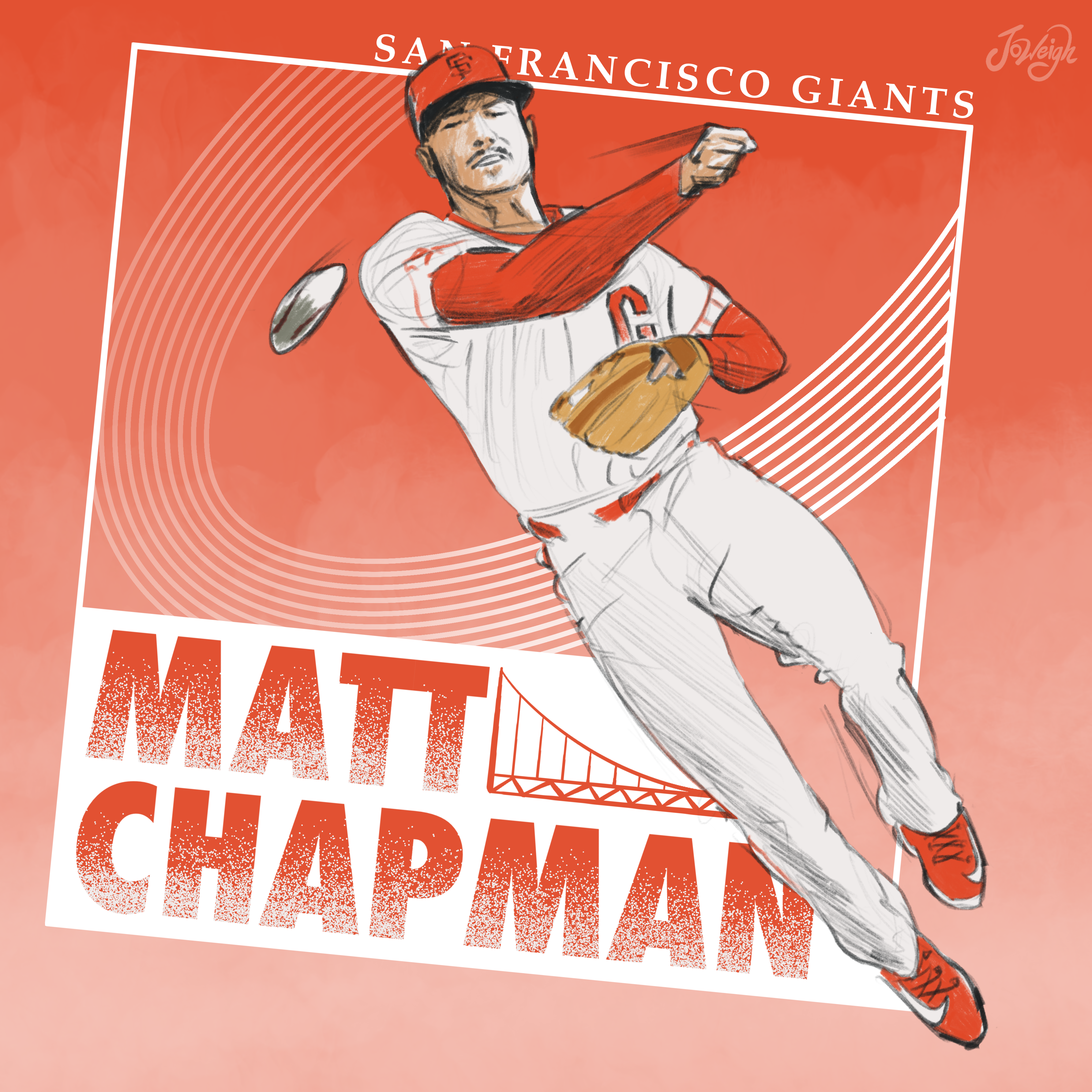 Matt Chapman - SF Giants baseball branding design graphic design illus illustration sports sports illustration
