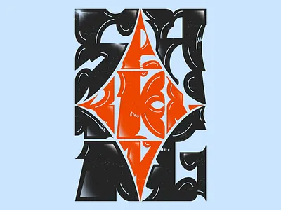 Sparkling art nouveau illustration lettering design