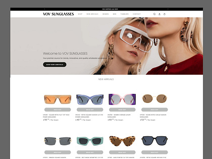 Shopify website for sunglasses