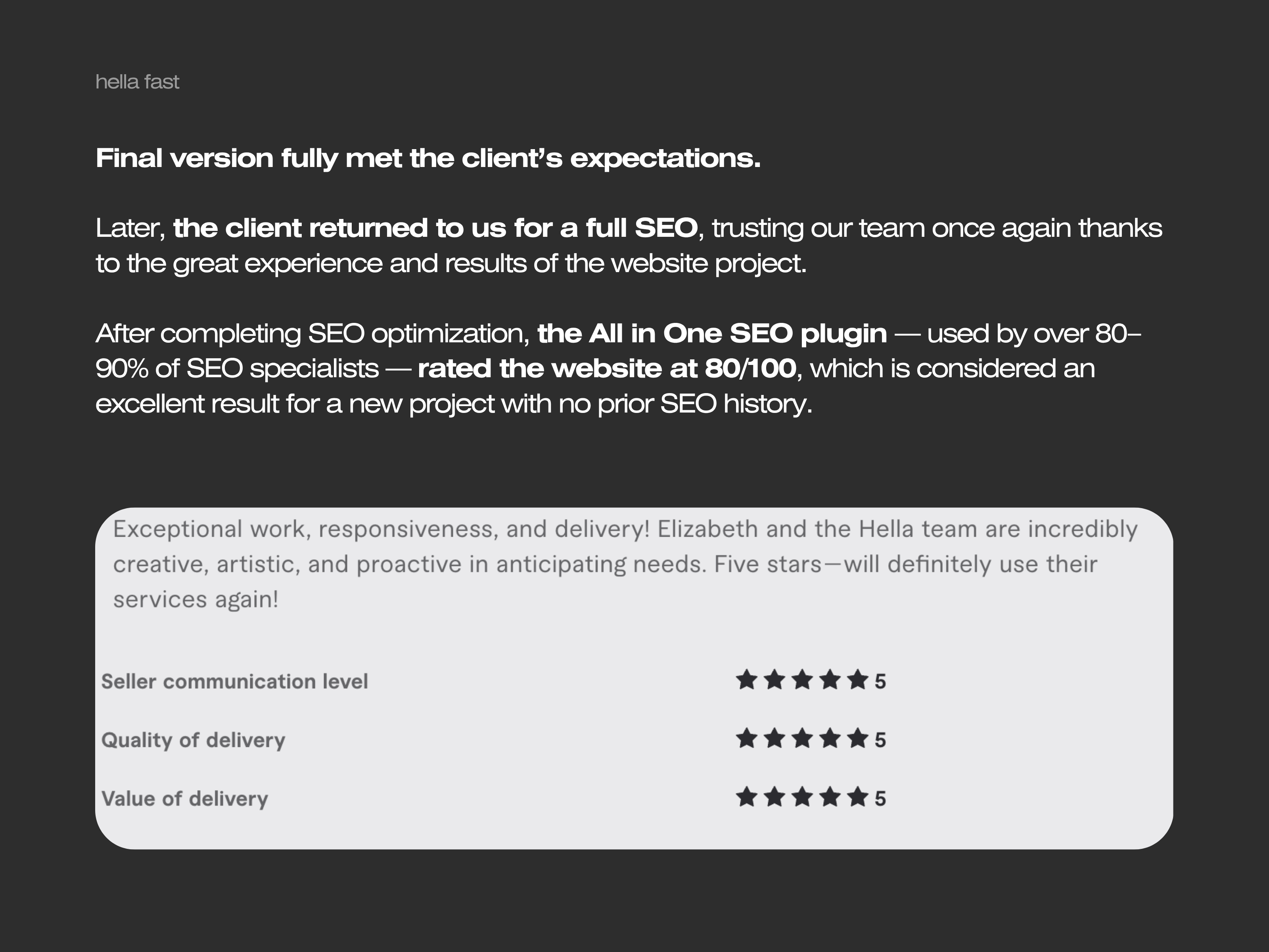 Example of Word Press + Elementor / 5 Pages