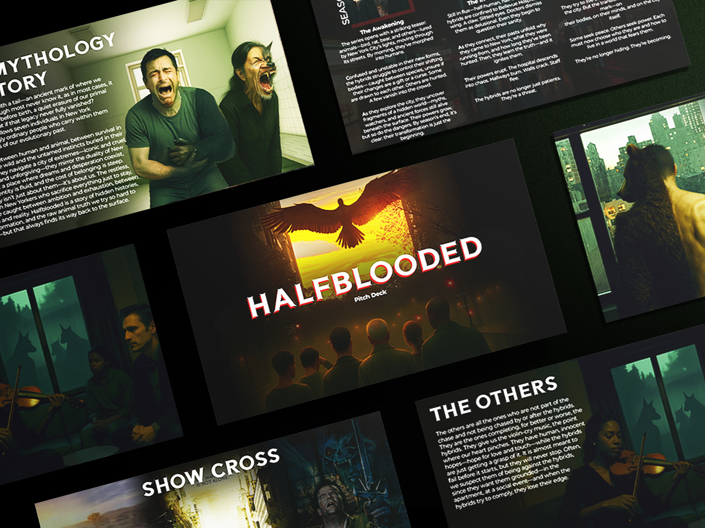 Halfblooded | Film Pitch Deck Presentation 3d adobe photoshop animation branding cover page creative presentation crime design graphic design illustration motion graphics pitch deck pitch deck design powerpoint presentation series series pitch thriller thumbnail visual identity visuallization