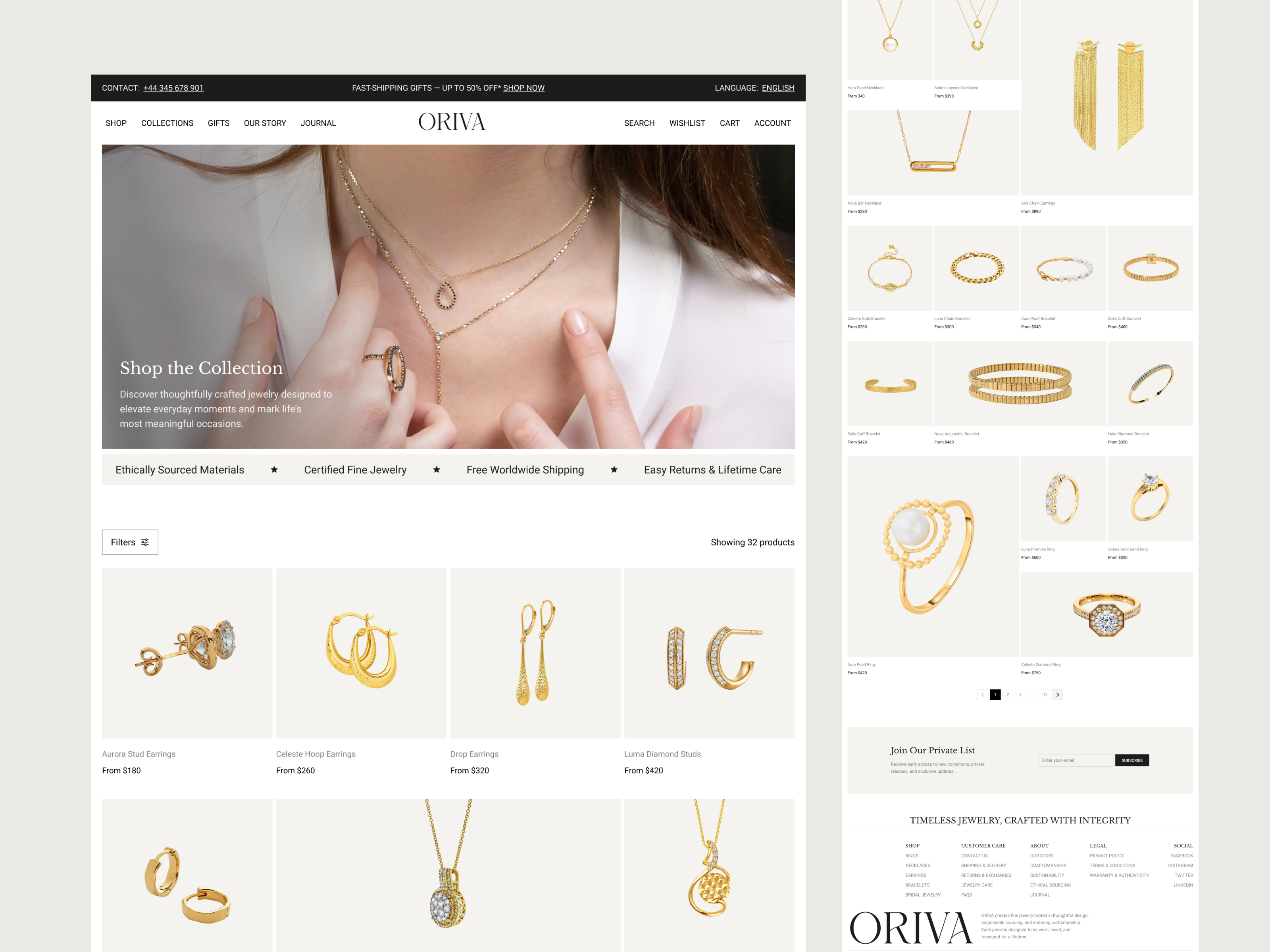 Example of Luxury Jewelry Website Design