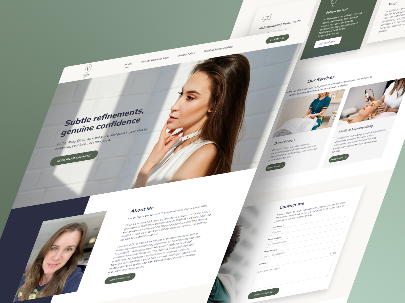 Example of Bespoke Aesthetic Clinic Website D&D