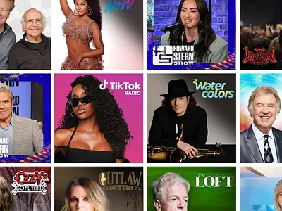 SiriusXM Channel Tiles (40–60 assets/wk) digital design figma key art streaming ui