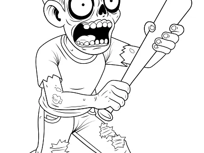 🔖Hombre Zombie adultos arte creativo design dibujo halloween hombre illustration ilustracion imprimible niños pintar tracitos zombie