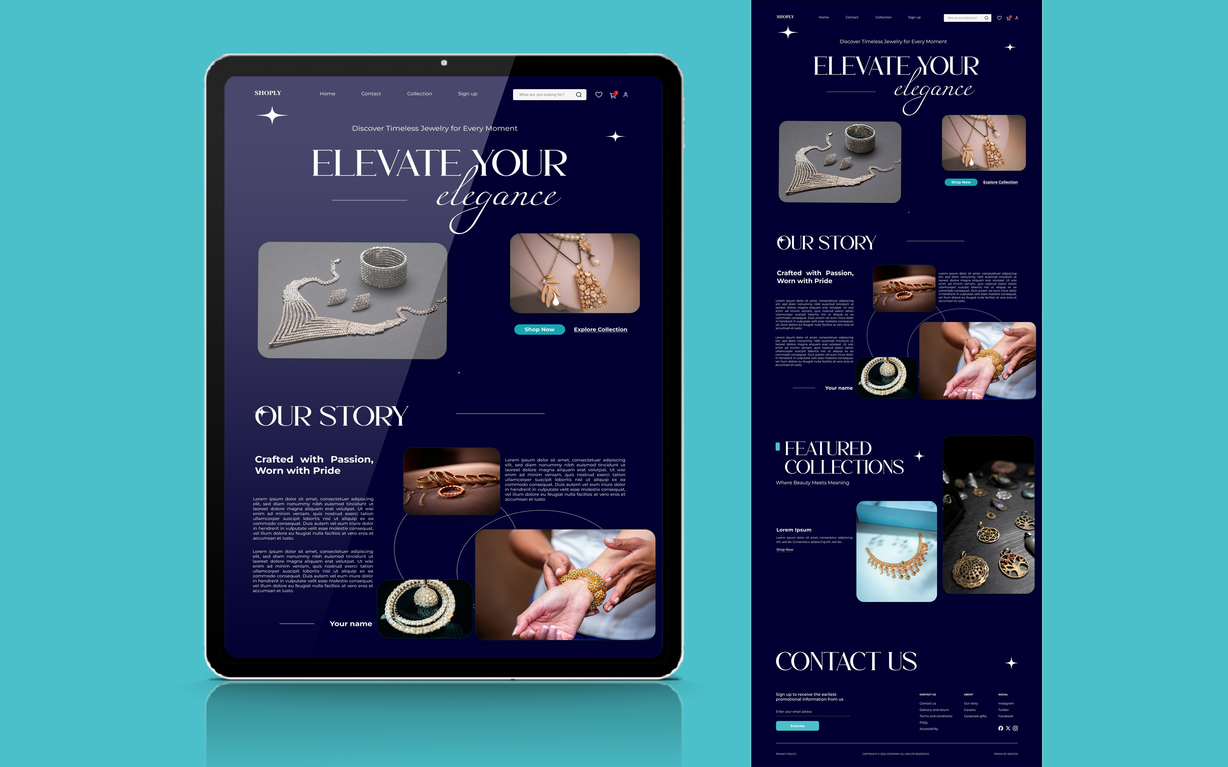 Jewelry Website UI/UX Design | Modern Landing Page dark ui figma design landing page design ui ui ux design web design