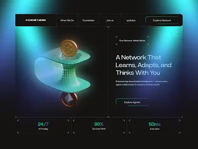 AI Agents Platform ai ai agent crypto decentralize landing page minimlist modern ui webdesign website website design
