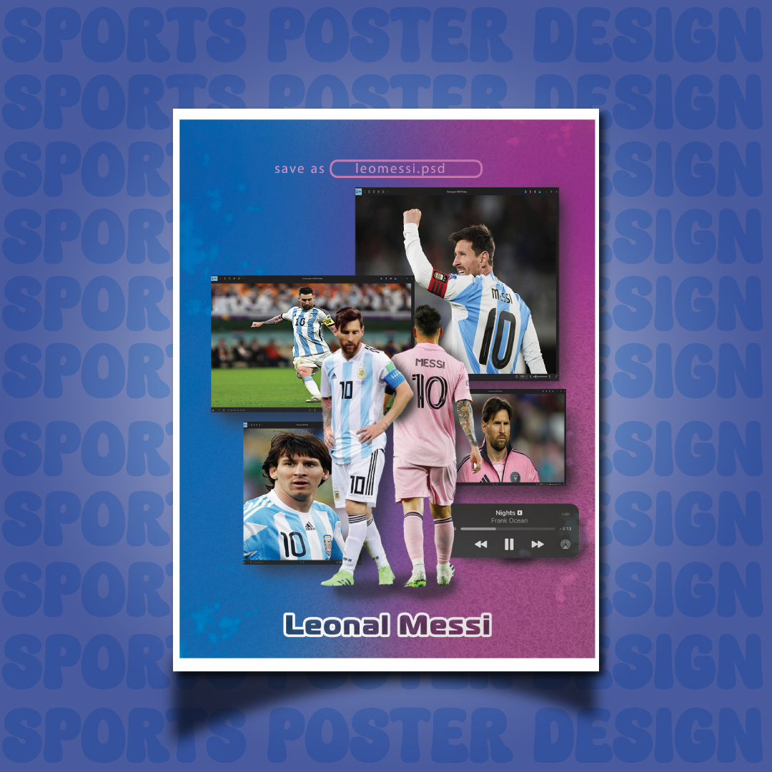 Lionel Messi – Modern Sports Poster Design argentina football athlete poster behance portfolio collage poster creative collage creative poster dribbble design football artwork football design messi poster design soccer graphic sports branding sports illustration sports poster