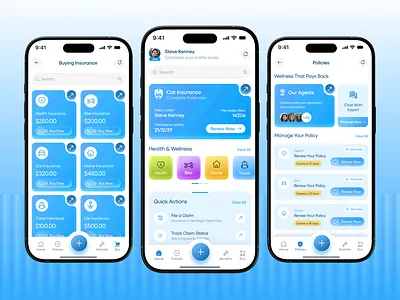 Insuq – Insurance Mobile App UI Design car insurance dashboard ui fintech app health insurance insurance app ios app design mobile app design product design ui design ui ux design uiux user experience user interface ux design