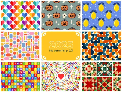 2025 Patterns, part 2/3 2025 adobe illustrator collection design fabric floral pattern pattern design seamless seamless vector pattern slanapota surface design vector