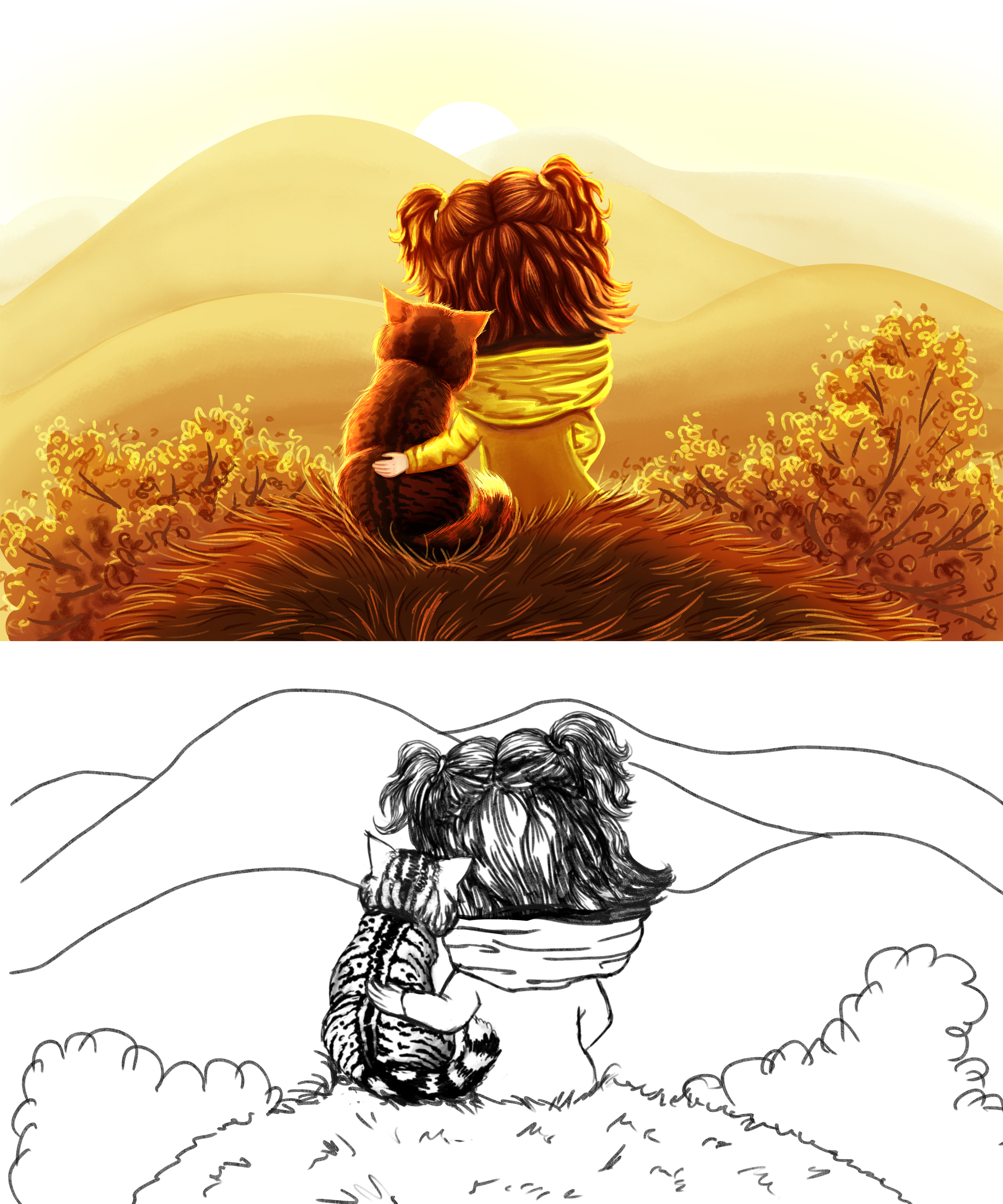 Book spread from a children's book 2d artist art book character book illustration book spread childrens illustration childrens illustrator childrens literature digital art digital illustration illustration illustrator kidlit