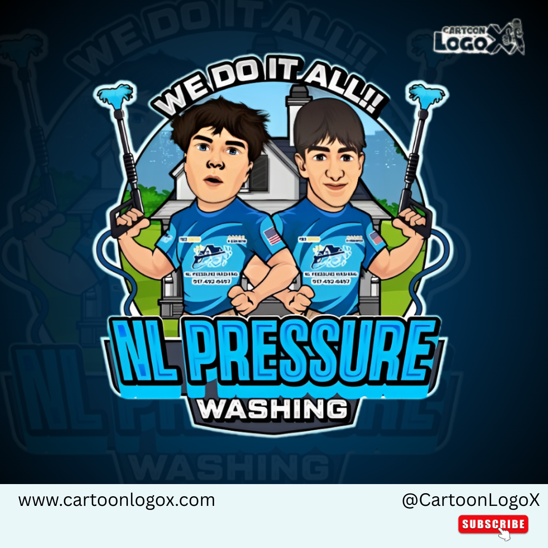 Mascot Logo Design for NL Pressure Washing Brand | CartoonLogoX brand identity branding business logo design cartoon logo cartoonlogox creative branding custom branding dribbble design graphic design illustration logo logo logo designer mascot logo design pressure washing logo service business branding