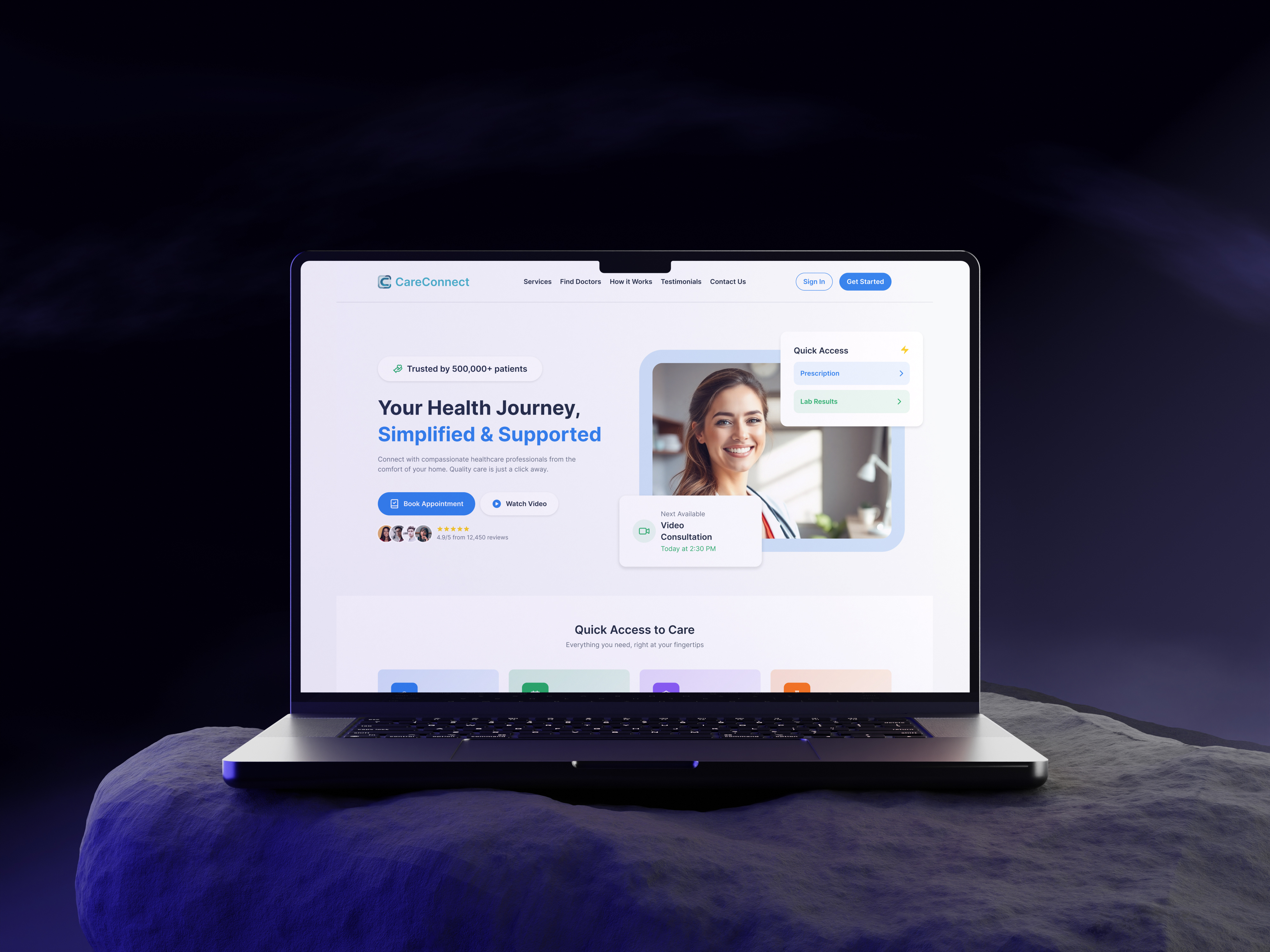 CareConnect – Modern Healthcare Platform UI clean ui dashboard ui design figma figma design health app healthcare ui landing page landing page design medical platform modern ui product design responsive design ui ui design ui inspiration ui ux ui ux design ux design web ui