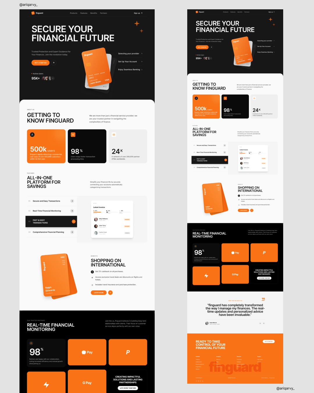 Finguard Homepage branding design graphic design illustration logo ui ux web web design wordpress design