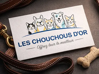 Friendly multi-pet mark — illustrative pet care logo animal cats dog logo logo design pet pet care