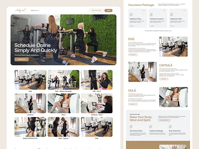 Website UI for body art || fitness website about us section desktop ui fitness footer design graphic design home page landing page ui uiux ux website website design wellness website