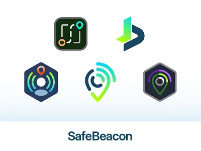 SafeBeacon - Logo Concepts app beacon branding check checkm human location logo monogram pin pinpoint pulse route s s logo safe safety send smart walk
