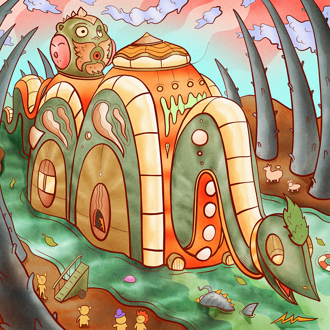 "AquaMecha" art boat branding cartoon color pencil comic design draw dream illustration manga vehicule water ink