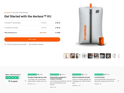 Aerless- Vacuum Kit On Gempages Funnel funnel gempages landing page product page readt funnel ready template on gempages sales page shopify shopify tempate sopify funnel template
