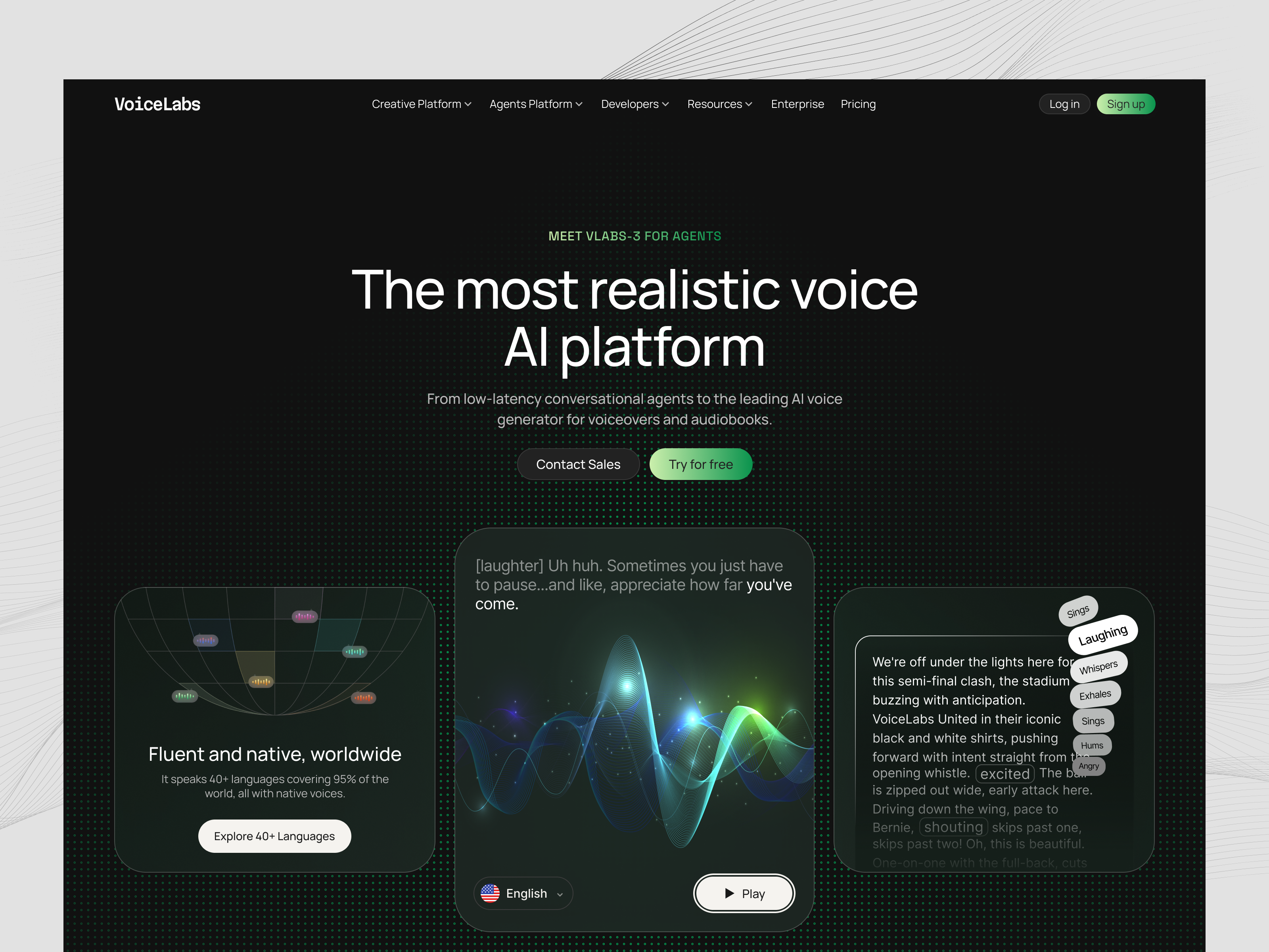 Example of AI Voice Generator & Voice Agents Platform