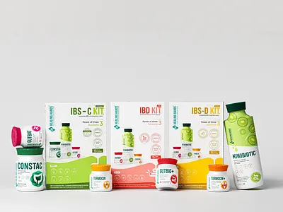 IBS Kit Series – 3D Boxes, Bottles, and Label Design 3d 3d design 3d modeling 3drender bottle design box design breanding healing hands label design medical kit medicine packaging design pharmaceutical product render product visualization